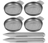 Mikinona Plateaux de Pesée en Acier Inoxydable 6 Pcs avec Pelle, Plateau à Fond Profond X4 Mini Pelle Pointue X2, pour Balance Électronique, Pesage Précis de Bijoux, Poudres et Liquides