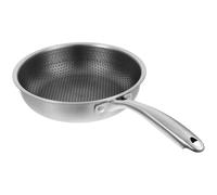 Mikinona Poêle à Œufs en Acier Inoxydable 24 CM Nid d'Abeille Antiadhésive, Poêle à Steak Multifonction Compatible Induction et Gaz, Casserole de Cuisson Cuisine Quotidienne