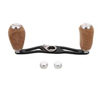 Mikinona Poignée de Moulinet Casting en Aluminium Argenté Allongée 4 Roulements à Billes, Accessoire Manivelle pour Pêche au Bord du Lac Mer, Partie Droite et Gauche Compatible Moulinet