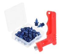 Mikinona Pointes de Course en Acier Trempé 50 Pièces Bleu pour Chaussures d'Athlétisme avec Clé à Pointes et Boîte Crampons de Golf Universels pour Sprint et Entraînement Sportif