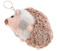 Mikinona Porte-Clés Hérisson en Peluche Gris 10 CM Décoration Créative Rembourrage PP Accessoire Original pour Paquet à Dos Paquet à Main et Clés Ornement Solide et Doux