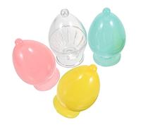 Mikinona Porte-Houppette de Maquillage Transparent 4Pcs Organisateur Portable Étui à Éponge Cosmétique en Voyage Rangement Anti-Poussière