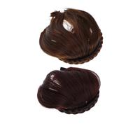 Mikinona Postiche Frange Française Naturel 2 Pièces Taille Unique Adhésif Confortable Utilisation Quotidienne Femmes Couleur Châtain Clair Et Châtain Foncé