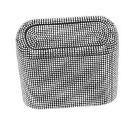 Mikinona Poubelle de Voiture Suspendue avec Strass Boîte de Rangement Compacte avec Couvercle Basculant Mini Corbeille à Déchets pour Auto Camion et Suv Design Gain de Place Facile Accès