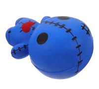 Mikinona Poupée d'horreur à Presser en Polyuréthane Bleu, Anti-Stress Compact, Décoration Halloween Effrayante, Petite Poupée Hantée Portable pour Soulager Le Stress