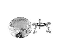 Mikinona Presse-papiers Cristal Diamant avec Socle Argenté Ornement Décoratif Élégant pour Bureau et Maison Forme Réaliste Brillant et Décoration Raffinée pour Fête et Noce