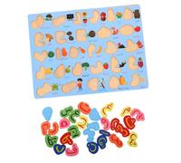 Mikinona Puzzle Alphabet Arabe Bois Montessori Moyen Bleu Jeu Éducatif de Lettres pour Garçon Fille Renforce Mémoire et Compétences Motrices Apprentissage Précoce