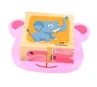 Mikinona Puzzle Cube Bois Éducatif Bois pour Garçon Fille Jeu de Blocs Animaux Forme de Cube Éveil Montessori pour Développement Cognitif et Motricité Cadeau pour Garçons et Filles Dès Ans