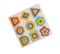 Mikinona Puzzle Éducatif Bois pour Tout-Petits Plateau Géométrique Coloré Montessori avec Formes à Encastrer Sensoriel Apprentissage Préscolaire pour Développement Cognitif et Coordination