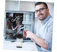 Mikinona Réservoir de Refroidissement Liquide Transparent Cylindrique pour Système PC Water Cooler avec Bouchon et Collier Compatible Pompe et Radiateur