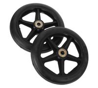 Mikinona Roues de Rechange Fauteuil Roulant 6 Pouces Noir 2 Pièces Roues Antidérapantes Robustes Accessoire Mobilité Déambulateur Remplacement Pièces de Rechange Usage Quotidien Santé