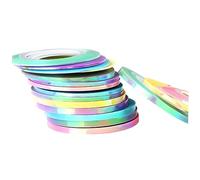 Mikinona Rubans Adhésifs Pour Ongles Nail Art 18 Pièces 1-3 Mm Multicouleurs Auto-adhésifs Décoratifs Pour Manucure Femme Usage Professionnel