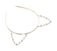 Mikinona Serrage-tête Oreilles de Chat en Fausses Perles Légères pour Femmes et Filles, Accessoire Coiffure Confortable pour Carnavals et Fêtes Costumées