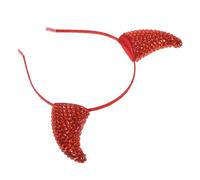 Mikinona Serre-tête Diable Cornes Strass Rouge Accessoire Costume Halloween Confortable et Facile à Porter pour Fête Cosplay Carnaval