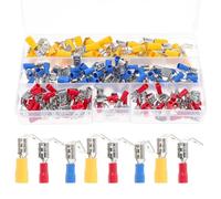 Mikinona Set de Connecteurs à Sertir Rapides Spade Terminal Semi-isolés Assortiment pour Câblage Électrique Bornes de Connexion Pratiques et Fiables