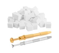 Mikinona Set Manucure Éponge Ongles Mini Blocs Mousse Souple avec Pince Préhension Dorée et Argentée Outils Réutilisables pour Nail Art Dégradé et Application Précise des Décorations