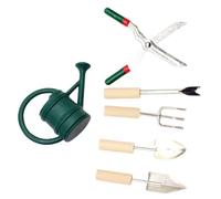Mikinona Set Miniature Outils de Jardin et Arrosoir et Accessoires Décoratifs pour Maison de Poupée Kit Compact pour Jeux Éducatifs et Scènes Miniatures