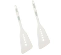 Mikinona Spatule en Silicone Rigide 2 Pièces pour Wok Ménager, Antiadhésive, pour Friture Poisson et Cuisson Crêpes à Haute Température