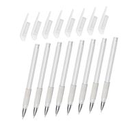 Mikinona Stylo Tatouage Étanche Blanc 8pcs Pointe Fine en Plastique pour Marquage Précis et Solide pour Piercing et Sourcils en Salon de Tatouage
