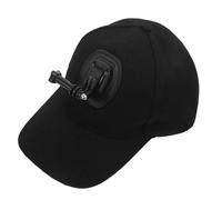 Mikinona Support de Caméra pour Casquette de Baseball Noire en Coton Ajustable avec Clip, Équipement Photo Sportif Respirant, pour Pêche, Chasse, Randonnée et Voyages en Extérieur
