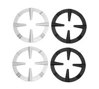Mikinona Support de Cuisinière à Gaz en Acier Inoxydable 4 Pièces Antirouille, Réducteur Annulaire Compatible Plaques de Cuisson Cuisine Domestique et Professionnelle