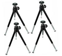 Mikinona Support De Diffusion Mobile Télescopique 2 Segments Lot De 4 pour Smartphone, Trépied Mini Pliable Noir, Utilisation Bureau Et Table, Multifonction pour Photographie Mobile