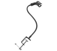 Mikinona Support Micro Métal avec Pince Stable Bras Flexible et Support Téléphone Réglable pour Bureau Kit Complet avec Base Pince Carrée et Tube Souple