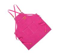 Mikinona Tablier de travail de cuisine toile de tablier tabliers de restauration pour les serveurs avec des poches rose