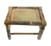 Mikinona Tabouret en Bambou Rustique, Meuble en Bambou Fait À La Main, Repose-Pieds Naturel, pour L'intérieur Et L'extérieur, pour La Maison, Le Jardin, Le Balcon