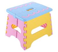 Mikinona Tabouret Pliant Portable en Plastique Bleu, Hauteur 18 Cm, Petit Tabouret de Pêche et Jardin Multifonction, Léger et Compact pour Camping, Salle de Bain et Extérieur