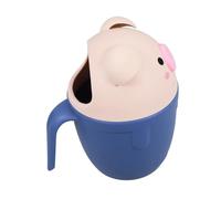 Mikinona Tasse Bain Rinçage Garçon Fille Forme Cochon Cartoon Rinçage Shampooing Bleu pour Garçon Fille Accessoire Bain Pratique