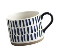 Mikinona Tasse Céramique Peinte Main Pour Eau Lait Jus Café Bord Arrondi Anse Confortable