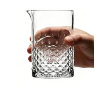 Mikinona Verre à Mélanger Sculpté 700ml en Cristal pour Bar et Cocktails | Base Lourde, Bec Verseur Contrôlé, Texture Claire, Prise Confortable, pour Martini, Café et Service au Whisky