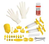 Mikiuly Kit Purge Frein de Vélo, Kit de Purge Frein à Disque Hydrauliques pour Vélos, Outils de Réparation pour Freins de Vélo, avec Liquide de Frein Minéral, pour Shimano, MAGURA, TEKTRO