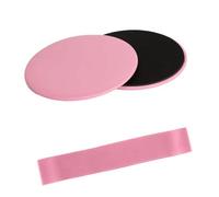 Mikiuly Yoga Sliding Mat,Core Sliders,Disque Fitness Glissant,Disques de Glisse à Double Face,Abdominaux Glisseur,Gliding Discs,for Yoga,Pilates,Crossfit,Gym,2 Pièces,Livré avec Un élastique,Rose