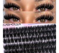 Mikiwi 238 pièces Faux cils en poils de vison 100D moelleux, incurvés D de 0,07 mm, longueurs mixtes de 9 à 18 mm, super épais, convient pour l'extension de cils, le maquillage, les cils individuels F