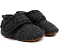 Mikk-line Chaussons pour bébé et fille - Chaussons souples pour bébé avec semelle en cuir antidérapante - Chaussures d'apprentissage chaudes pour garçons et filles - 100 % laine, idéales pour 0 à 48