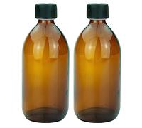 mikken 2 bouteilles en verre marron de 500 ml avec bouchon à vis.