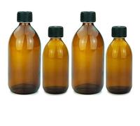 mikken 4 bouteilles en verre marron 2 x 250 ml + 2 x 500 ml avec bouchon à vis.