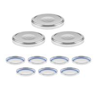 mikken Blueseal TO82 - Lot de 10 couvercles pour pots à confiture de 8,5 cm - Sans BPA/PVC - Couvercle de rechange Twist-Off - Argenté