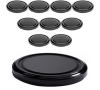 mikken Lot de 10 couvercles TO 82/8,5 cm pour pots à confiture Twist-Off Couvercle de rechange pour bocaux à conserve Noir
