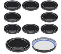 mikken Lot de 10 couvercles Twist Off pour bocaux de 8,5 cm TO 82 Blueseal - Sans BPA/PVC - Couleur : noir