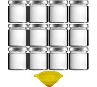 mikken Lot de 12 bocaux de conservation en verre avec bouchon à vis sans PVC 400 ml + entonnoir