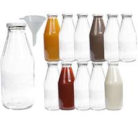 mikken Lot de 12 bouteilles en verre 500 ml avec bouchon à vis blanc + entonnoir transparent 12 x 500 ml