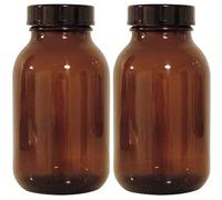 Mikken Lot de 2 bocaux d'apothicaire marron 500 ml avec bouchon à vis et étiquettes fabriqués en Allemagne Crème