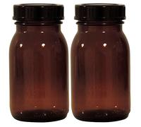 mikken Lot de 2 bocaux d'apothicaire marron avec bouchon à vis et étiquettes fabriqués en Allemagne, 2 x 150 ml, marron