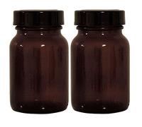 Mikken Lot de 2 bocaux d'apothicaire marron de 250 ml avec bouchon à vis et étiquettes fabriqués en Allemagne