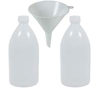 mikken Lot de 2 Bouteilles de Laboratoire en Plastique Blanc 1000 l