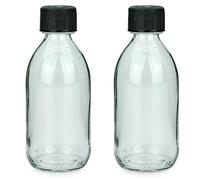 mikken Lot de 2 bouteilles en verre 250 ml pour produits chimiques et étiquettes