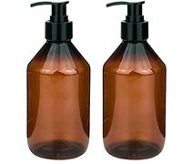 mikken Lot de 2 distributeurs de Savon, Bouteilles de shampoing, de Lotion, en Plastique, 250 ML, avec étiquettes